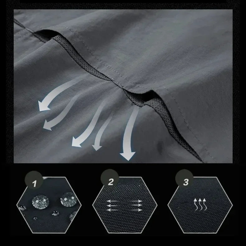 Men's Lightweight Quick-Drying Shirt Tactical Casual Military Long-Sleeved Cargo Shirt Breathable Sport Sunscreen Hiking Shirt