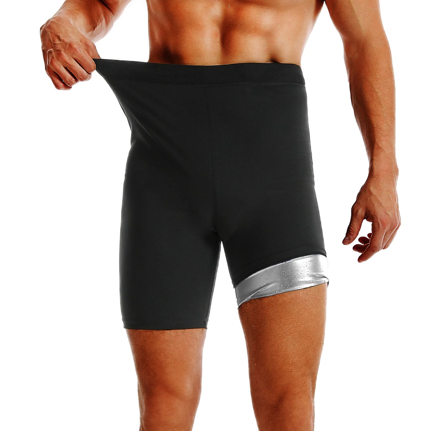 Sweat Pants Men's High Waist Waist Abdominal Pants Fitness Pants Running Sports Heat Gathering Sweat Pants Shorts Sweat Pants