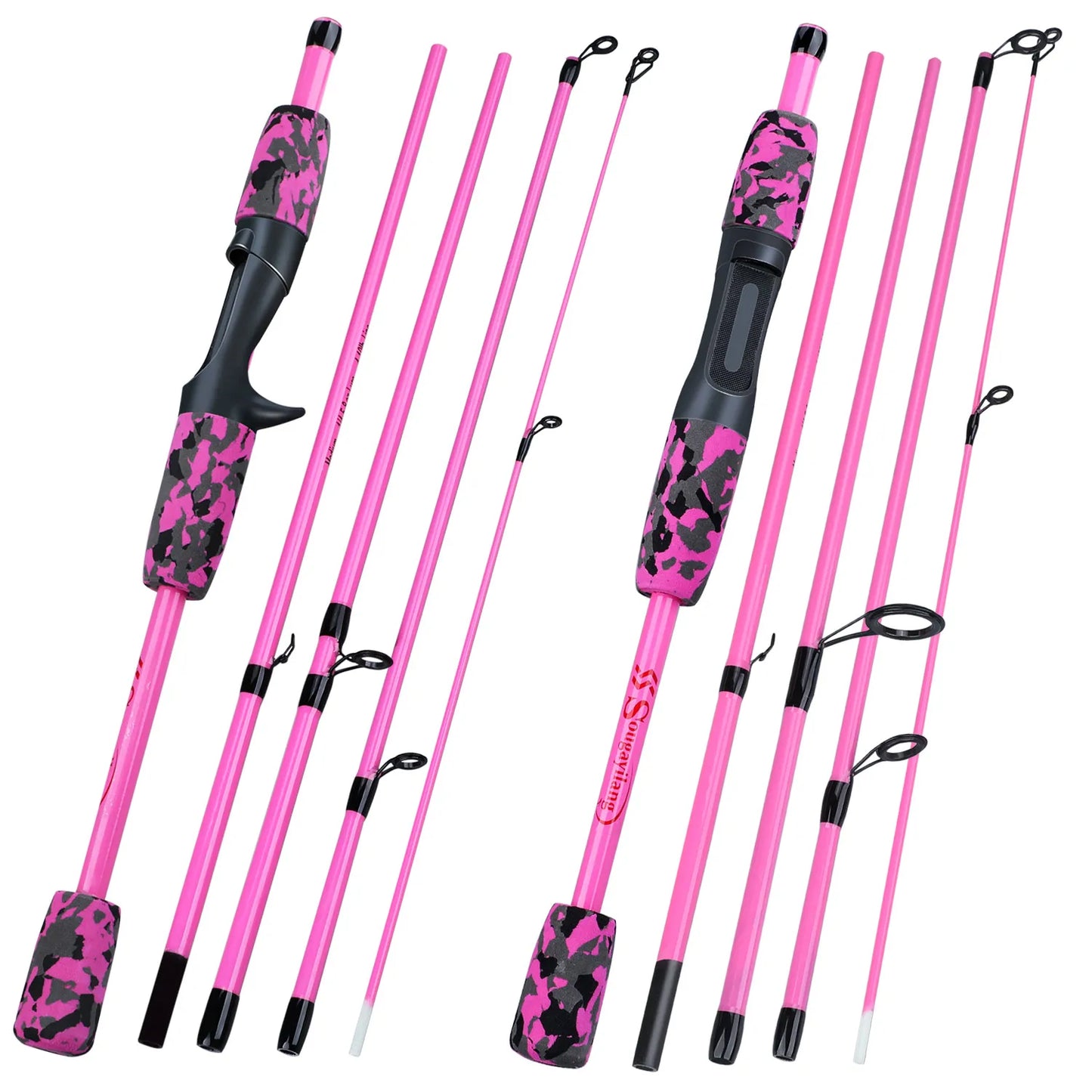 Sougayilang 5 Section Spinning Casting Fishing Rod 1.8M Ultralight Weight Carbon Fiber Poles for Travel Freshwater Fishing Pesca