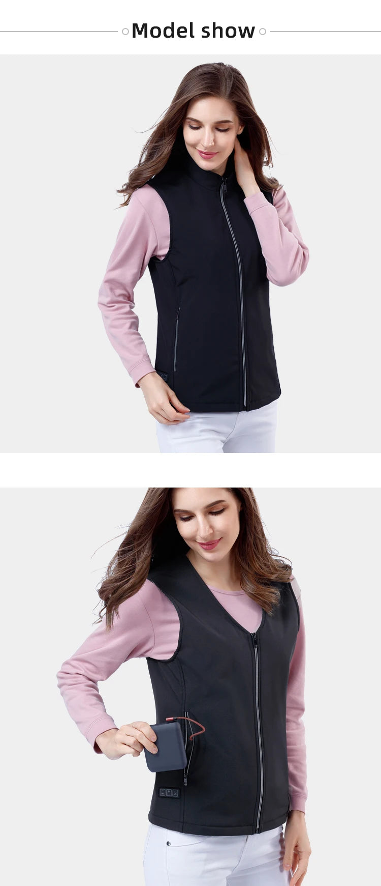 2024 Winter Mens Thermal Clothing Electrical Cotton Heated Vests USB Heating Down Jacket Warm Sleeveless Women Fishing Hunting