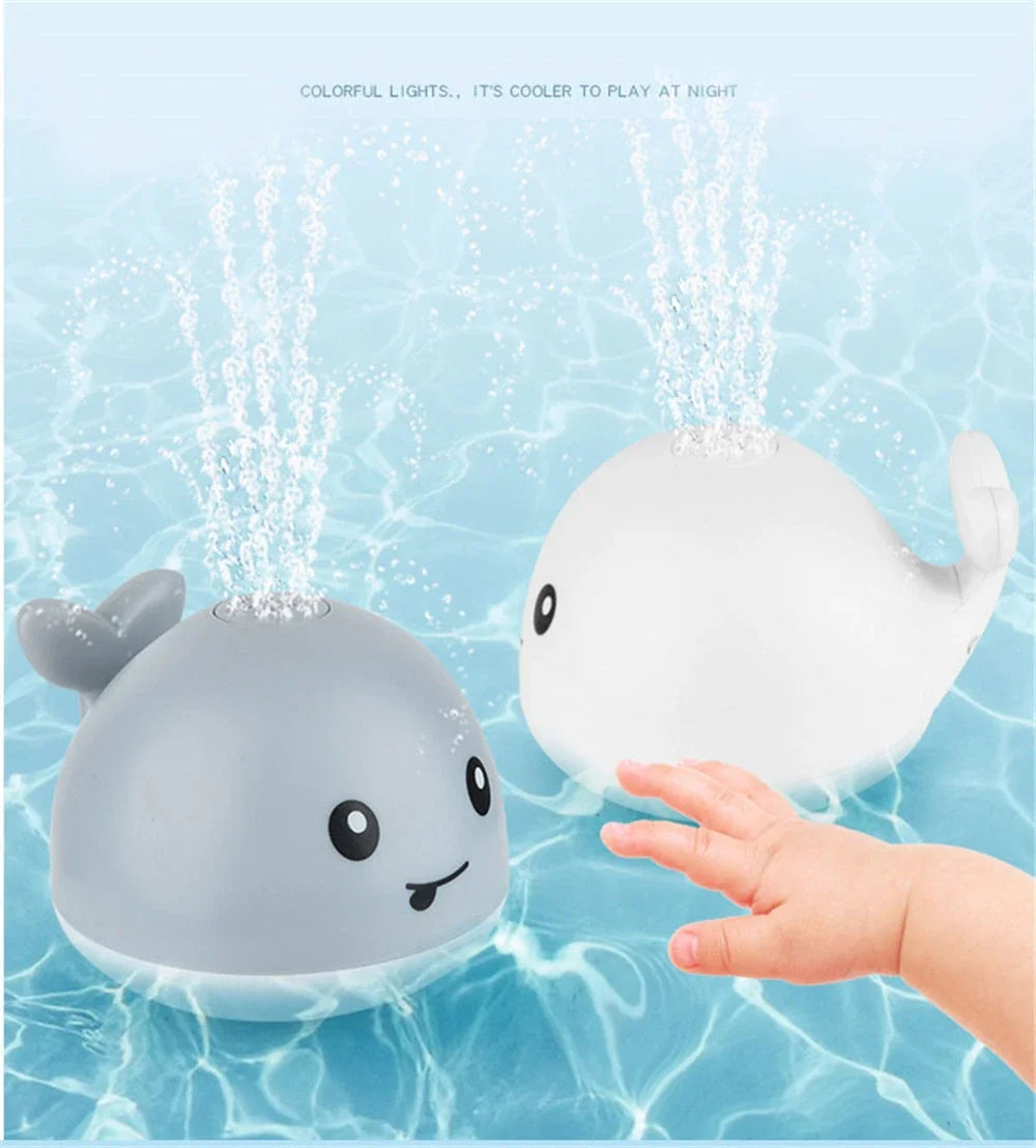 Waterproof Baby Bath Toys Whale Automatic Bathroom Toy Sprinkler Glowing LED Light toy,kids Infant Swim Pool Bathroom Toys Gifts