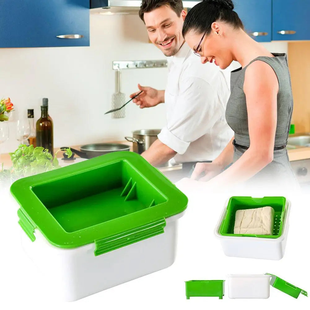 1pc DIY Plastic Homemade Tofu Maker Press Mold Kit Tofu Making Machine Set Soy Pressing Mould With Cheese Cloth Cuisine