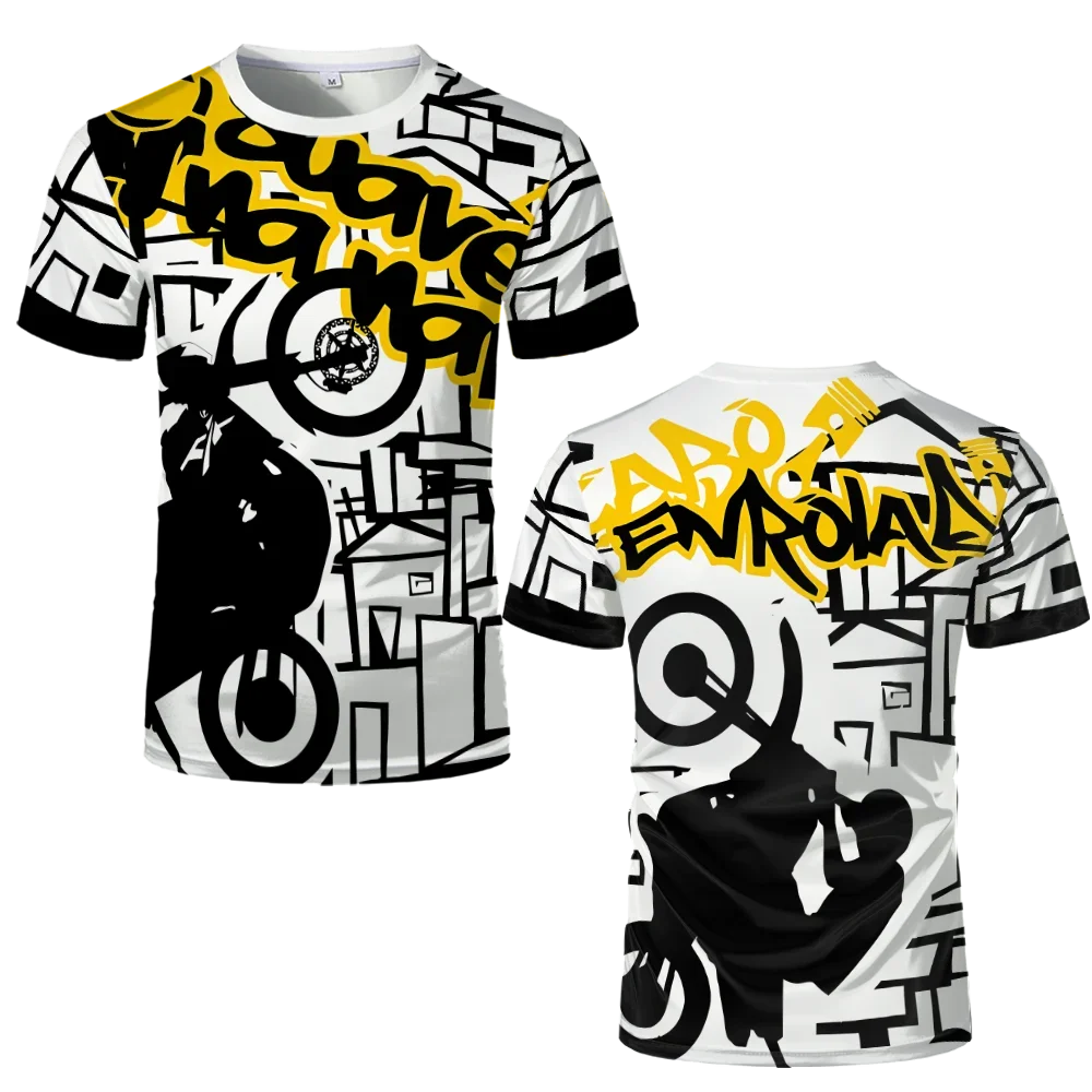 Summer Street Hip-hop Trendy Printed Tops Quebrada Grau 244 De Favela Moto T-shirts Men's Oversized Breathable Short Sleeves