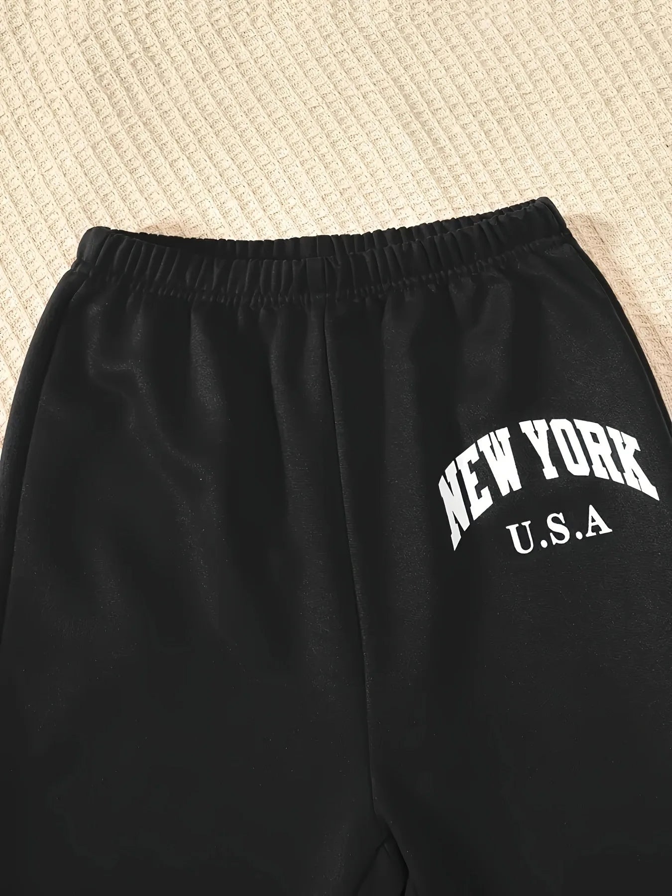 2026 girls clothes spring letter sweatshirt hooded crop top and bottom new york port pants leggings teens child set 4 10 12 year