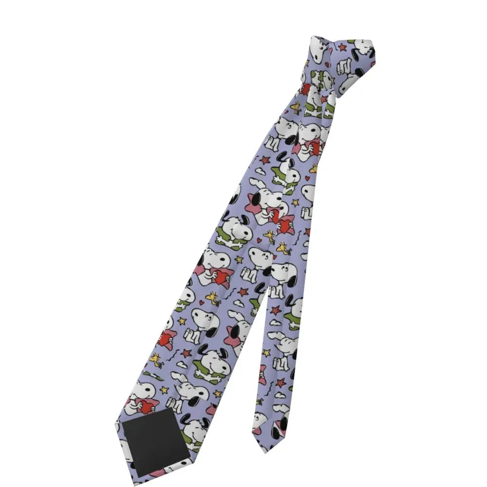 Snoopys & Woodstock Smile Giggle Laugh Neckties Silk 8 cm Neck Tie for Mens Shirt Accessories Cravat Wedding Accessories Office