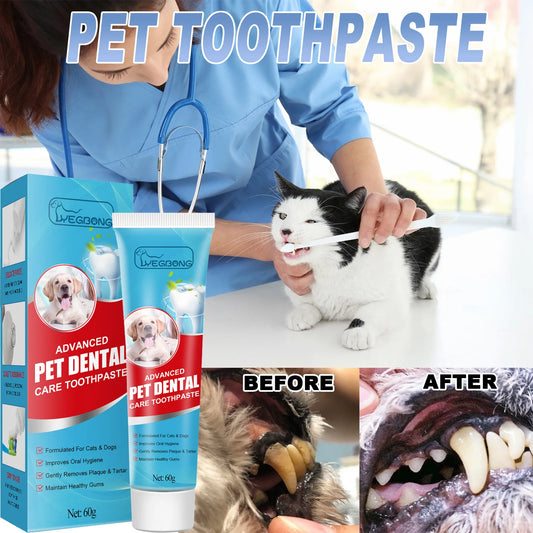 60g Pet Toothpaste Cat Dog Fresh Breath Toothpaste Remove Tartar Plaque Teeth Cleaning Oral Care Edible Toothpaste Pet Products