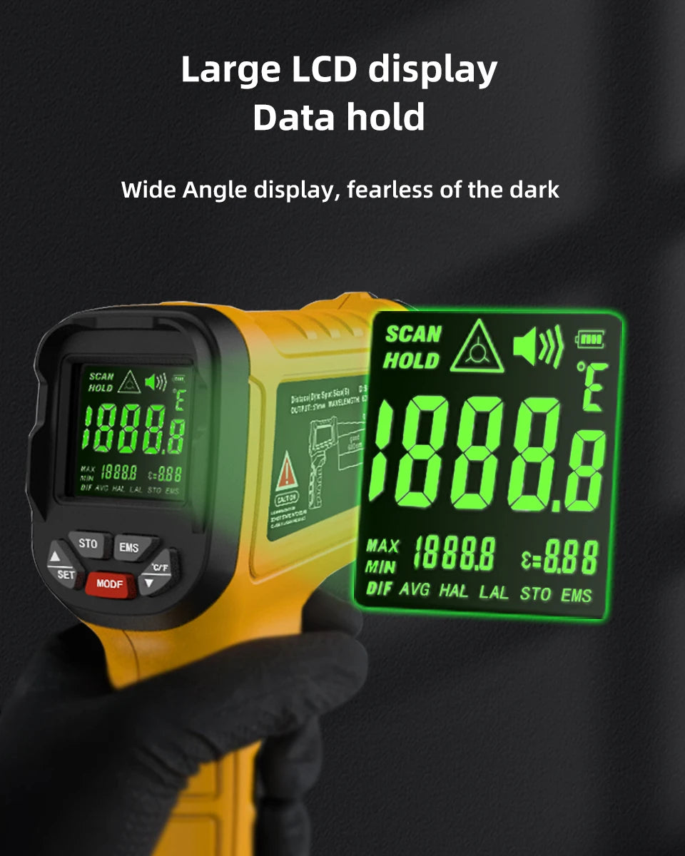 TK HOT BSIDE H3 Infrared Thermometer Gun -50~1400°C Handheld Digital Laser Industrial  Non Contact Temperature Measuring Tester