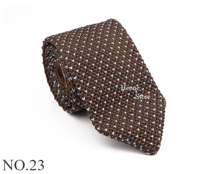 New Mens Knitted Ties Classic Striped Skinny Necktie For Business Wedding Party British Style Necktie Winter Neck Wear Accessory