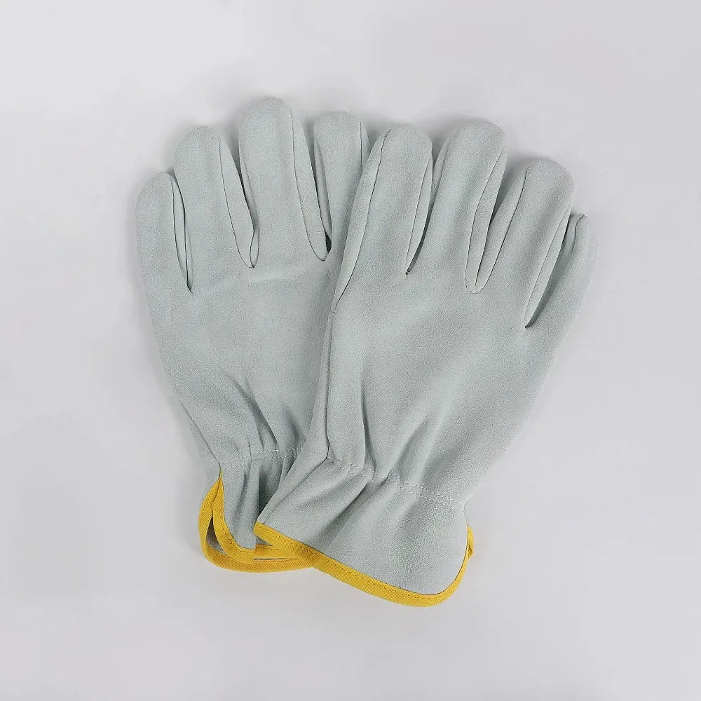 Work Gloves Sheepskin Leather Workers Work Welding Safety Protection Garden Sports Motorcycle Driver Wear-resistant Gloves
