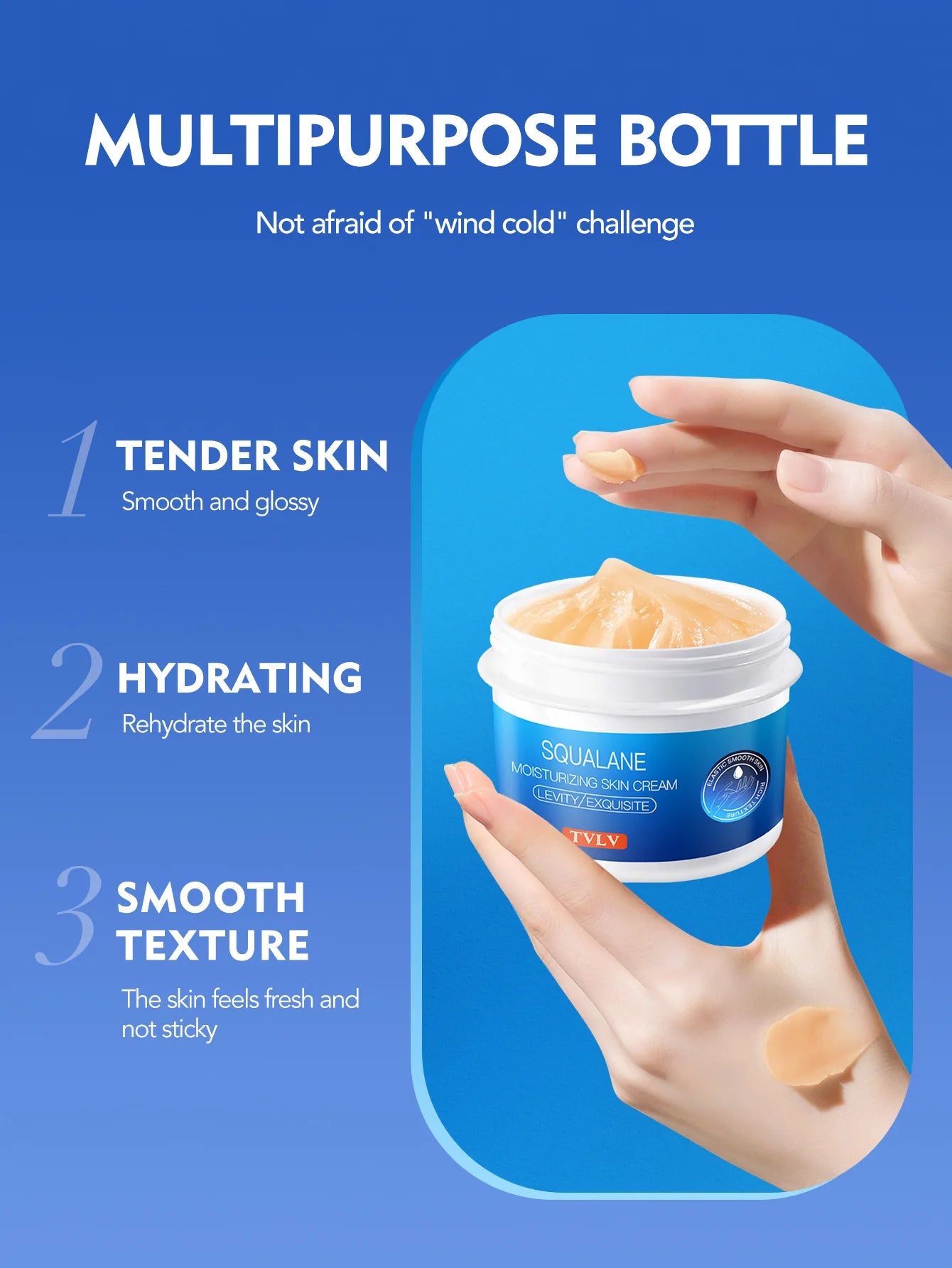Ultra-Nourishing Squalane Cream for Dry Rough Skin Deeply Moisturizing Prevents Cracking Dryness Hypoallergenic Hand Foot Cream