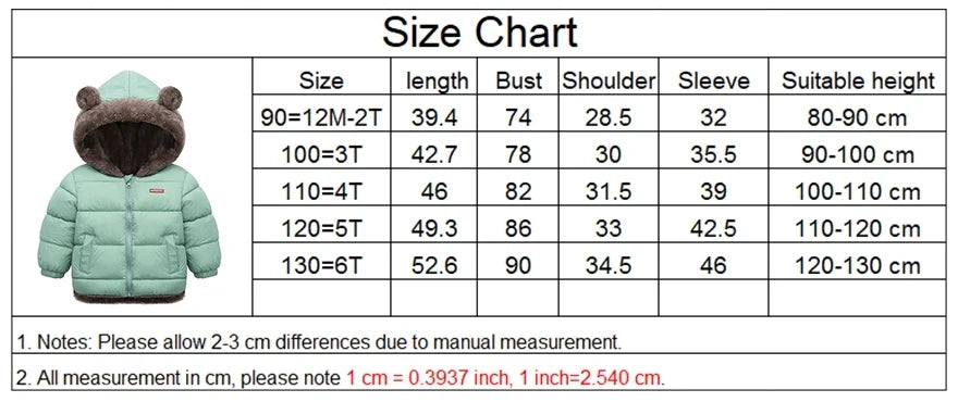 Winter Baby Kids Jacket For Girls Coats Lamb Wool Plus Velvet Thick Coats Toddler Children Outwear 1-6 Year Boys Cotton Jackets