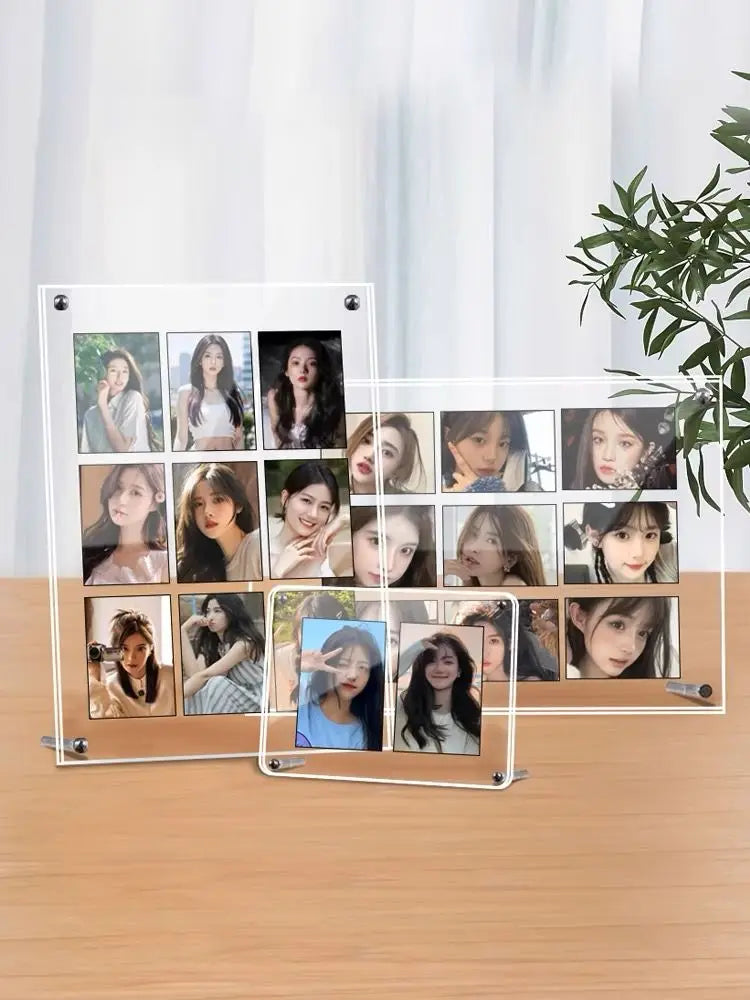 Acrylic Polaroid Frames,Clear Desk Floating Picture Frame for Fujifilm Instax Film,Family and Wedding Collage Picture Frames