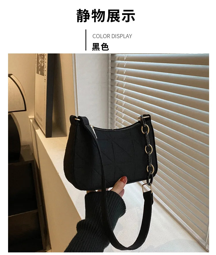 Women Small Square Bag Сумка Женская Simple and Versatile Casual Handbag Fashion Popular Felt One Shoulder Messenger Bags Purse