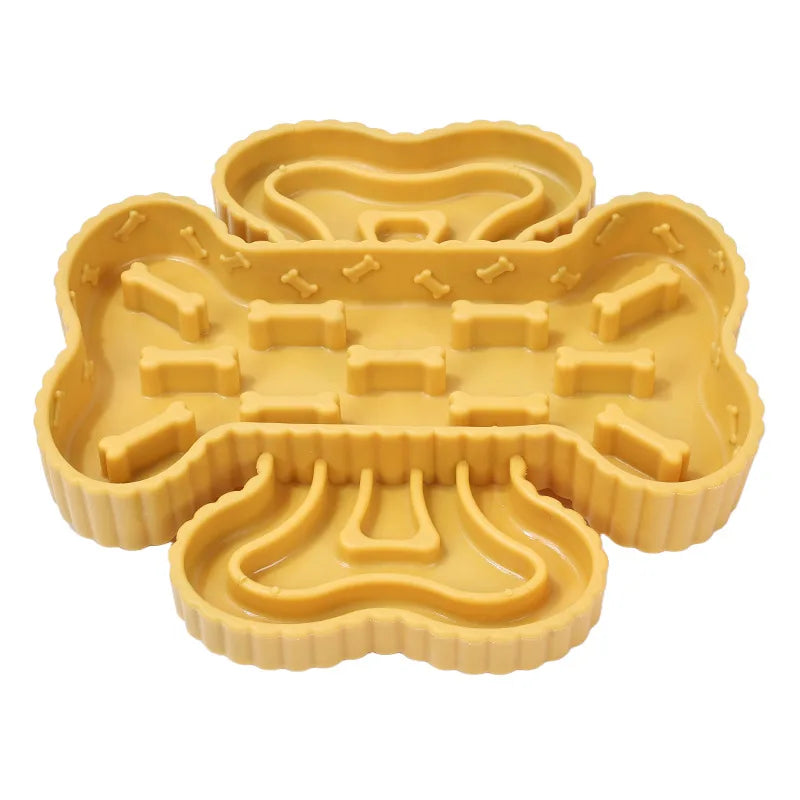 Portable TPR Dog Food Bowl Training Slow Feeder Dogs Bowl Dry Wet Separation Pet Bowls Licking Bottom Suction Cup Pets Supplies