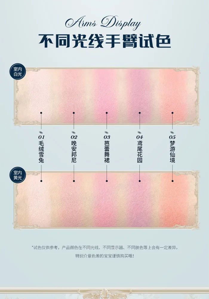 Flower Knows Bunny Garden Collection blush Lyophilized Silk Natural Look Facial Makeup Original Cosmetics