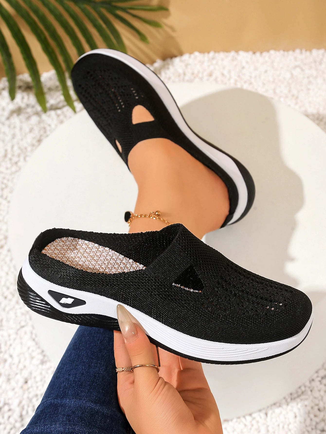 Women shoes Convenient and comfortable at home, one foot with a vent and half slipper women's summer shoes free shippiing shoes