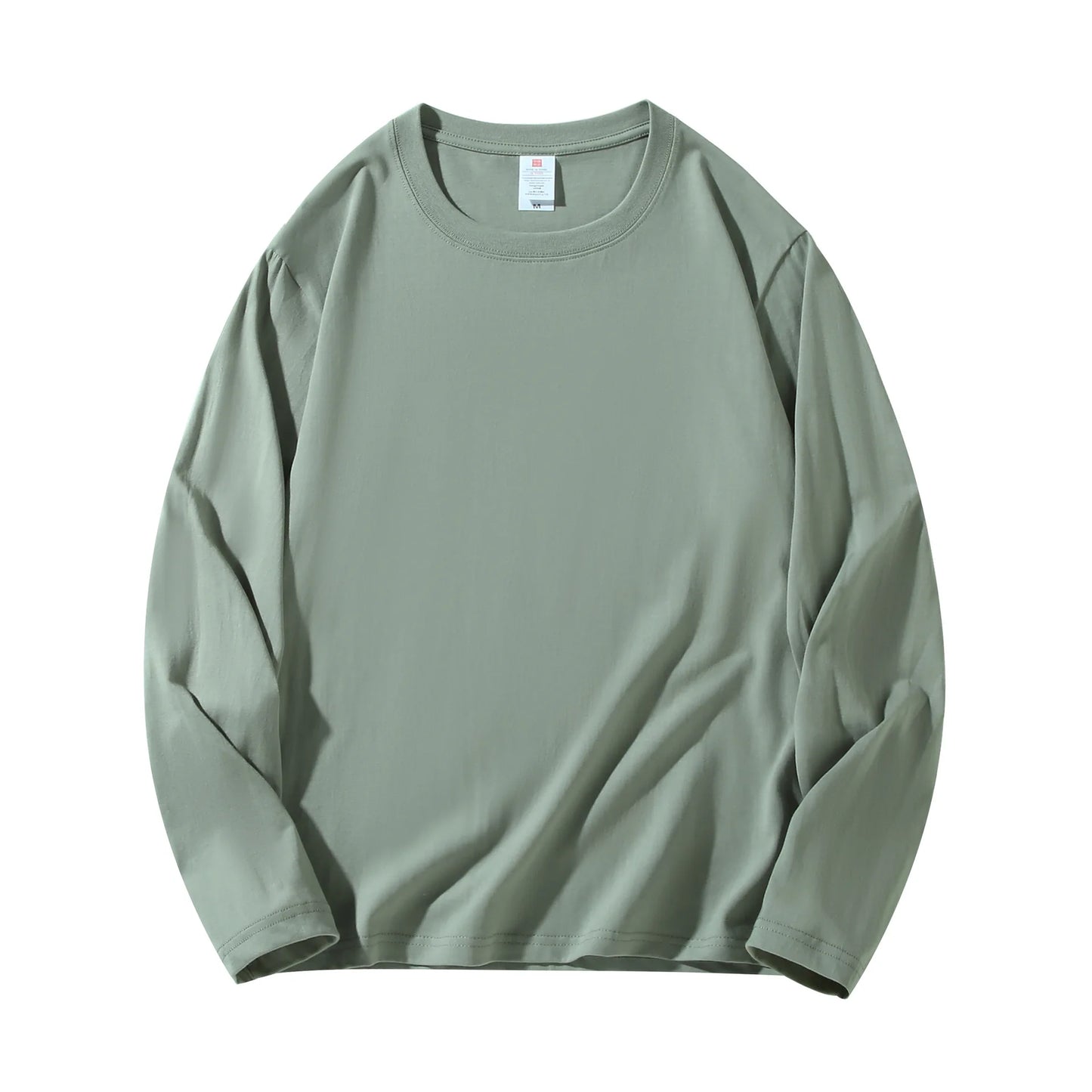 Cotton 100% Long-sleeved Men's T Shirt MRMT 2025 Brand New Round-collar Solid-color Men T-shirt for Male Tshirt Man Tops Tees
