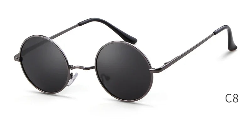 Trendy Round Polarized Sunglasses High Quality Brand Design Vintage Party Men Circle Small Frame Women Yellow Shades Sun Glasses