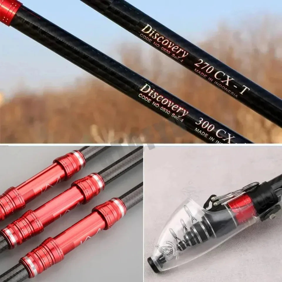 2.7m 3.6m 3.9m 4.5m Telescopic Fishing Pole Heavy Spinning Rod Big Fish 20kg Carbon Fiber Travel Saltwater Freshwater Fishing
