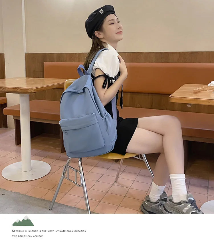 Fashion Canvas Backpack for Women Anti-theft School Shoulder Bag for Teenage Girls New Style Female School Backpack