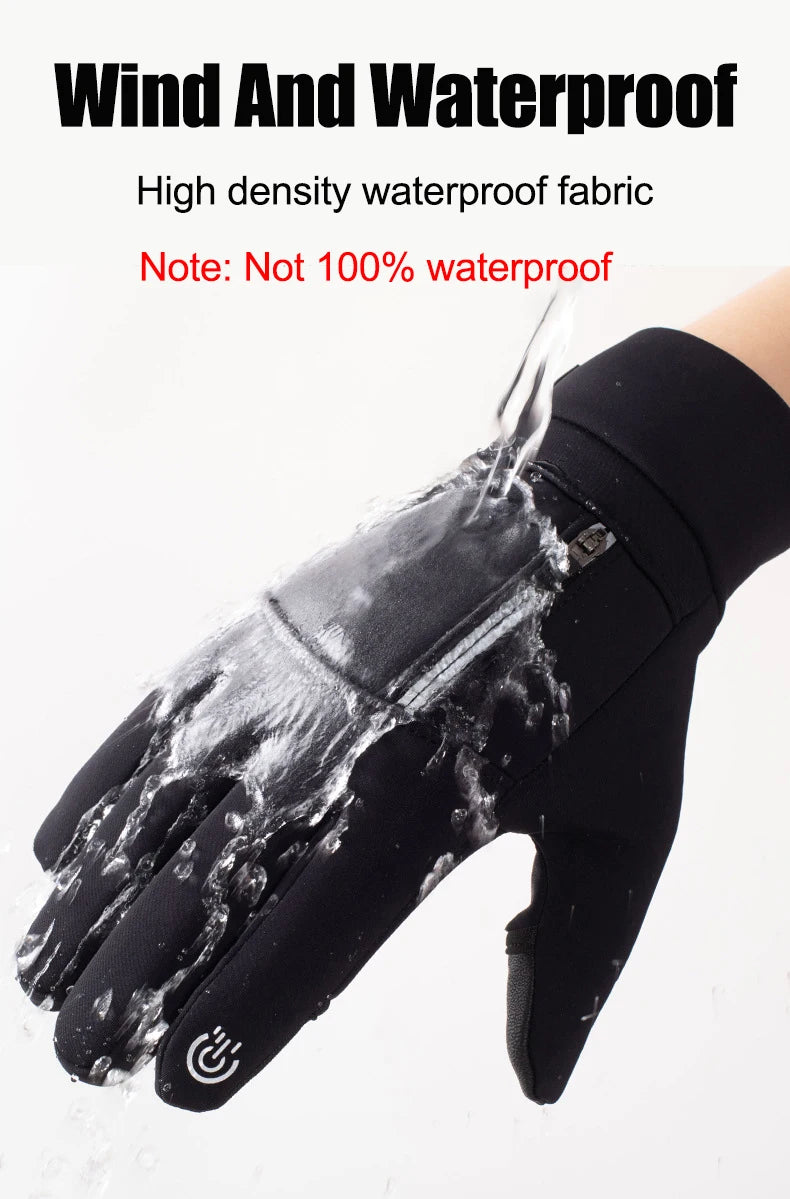 Winter Warm Touch Screen Gloves Outdoor Windproof Cold-proof Gloves Men Cycling Fishing Ski Gloves