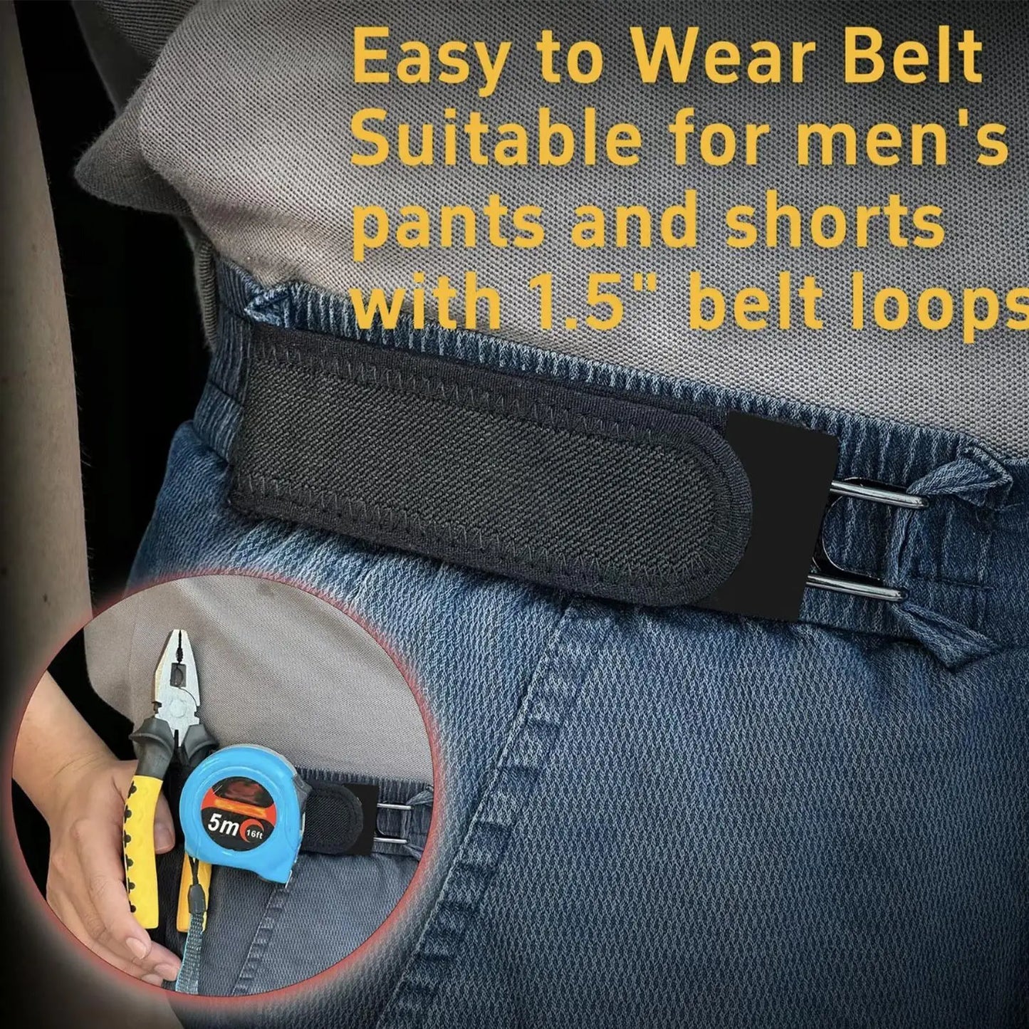 No Buckle Elastic Belt Unisex Waist Strap Stretch Work Casual Belt Fashion Accessories for Business Travel Home Office Commuting