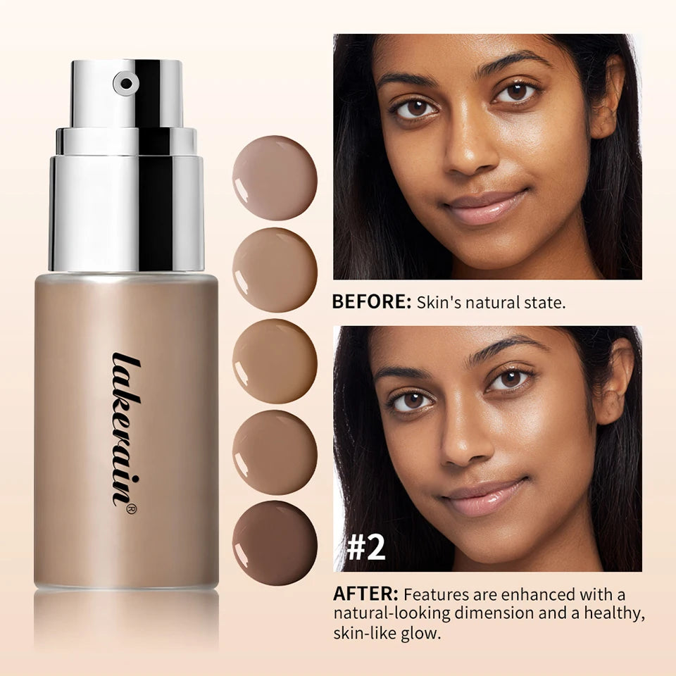 Lakerain Contouring Shaping Serum Long Lasting Nature Bronzing Foundation Deep Moisturizing Brighten Facial Contouring Concealer