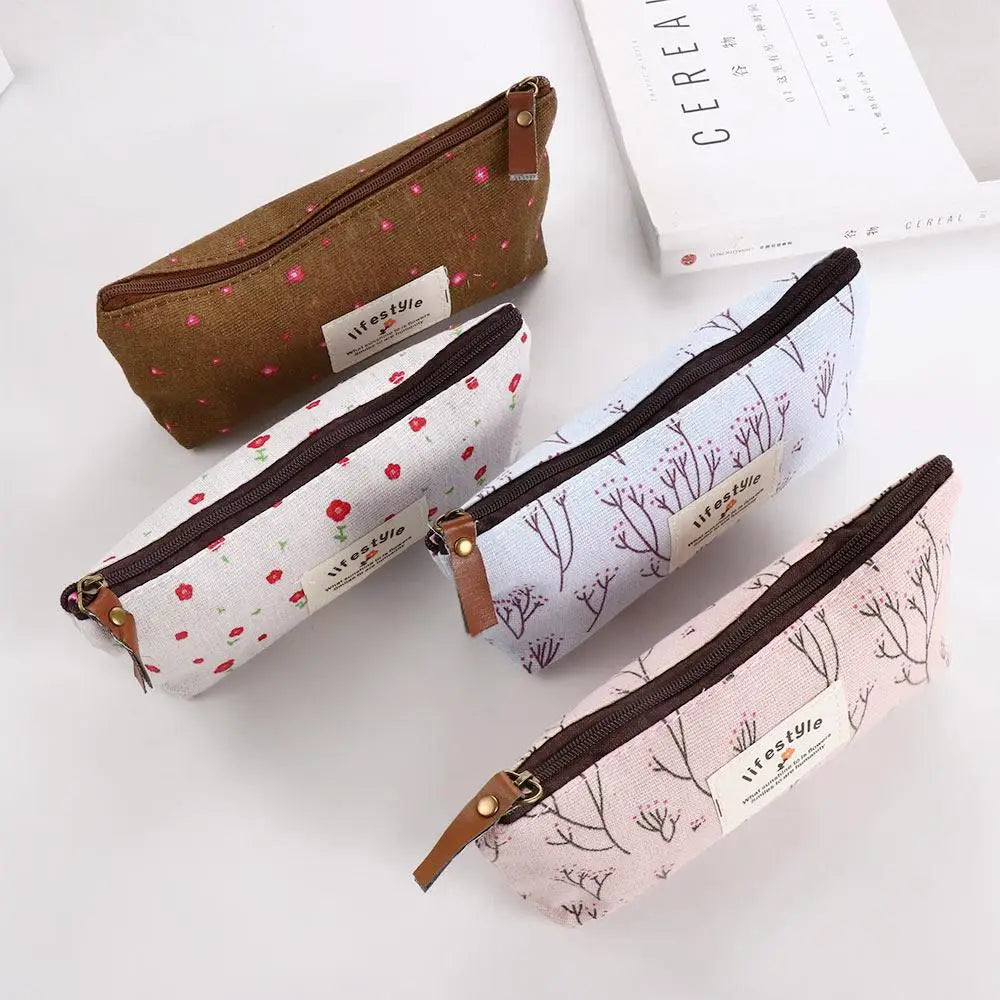 School Supplies Kawaii Makeup Bag Student for Girl Fabric Pen Bags Pencil Bag Pencil Case Zipper Pouch