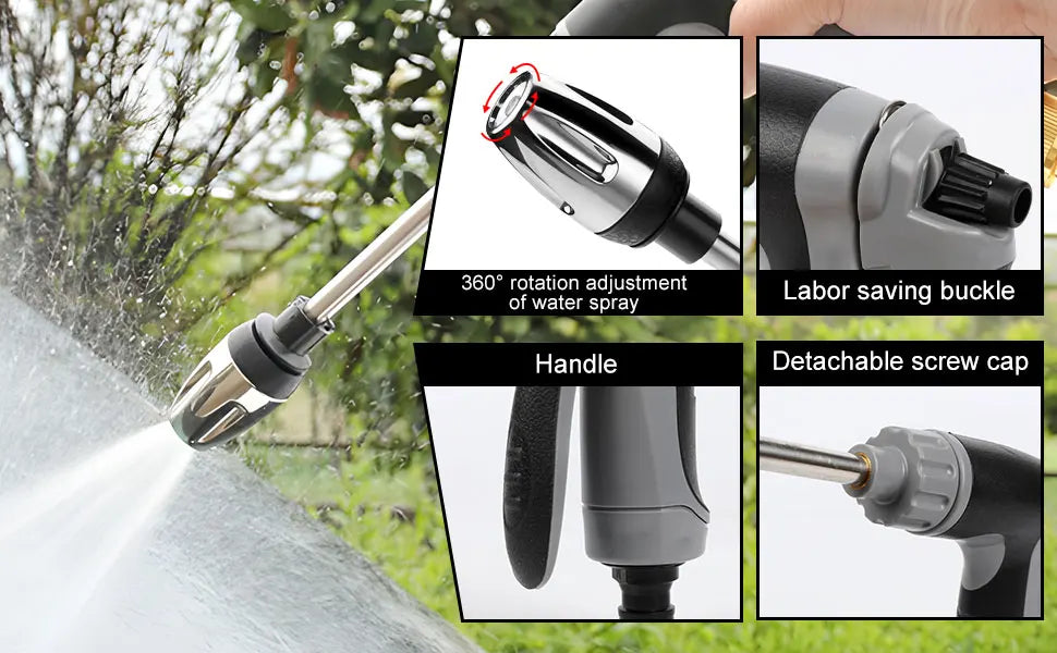 Pressure Washer High Pressure Water Gun Portable Washer for Car Floor Wall Cleaning With 360° Rotating for Three Spray Modes