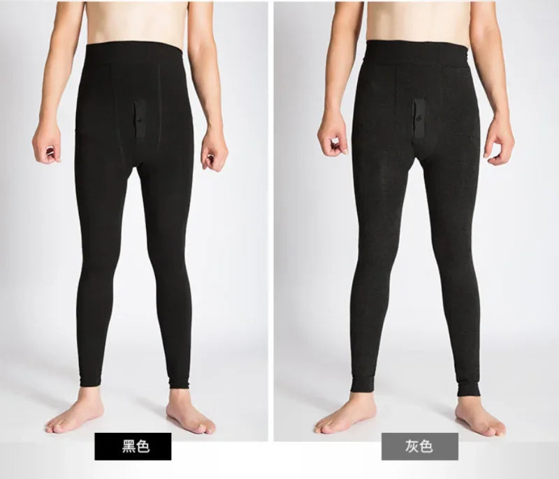 Winter Thermal Underwear Men's Long Johns Warm Thick Velvet Thermo Bottoms Man High Waist Leggings Underpants Pantalon Termico