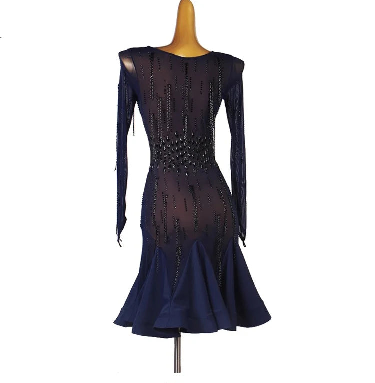 Party Dresses for Women Sexy Female Latin Dance Suit Girls Practice Wear Clothing Competition 2026 New Line Skirt Stand Ballroom