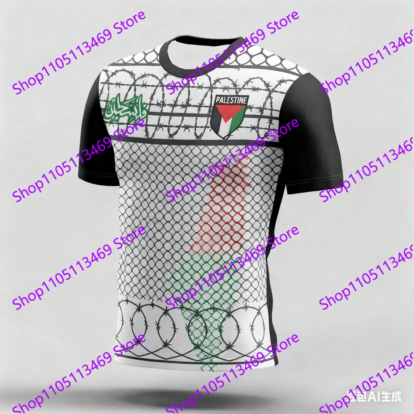 Palestine Football Jersey T Shirts Summer Sports Short Sleeve Flag 3d Print Tee Summer Men'S Kid'S Outdoor Fitness Training Top