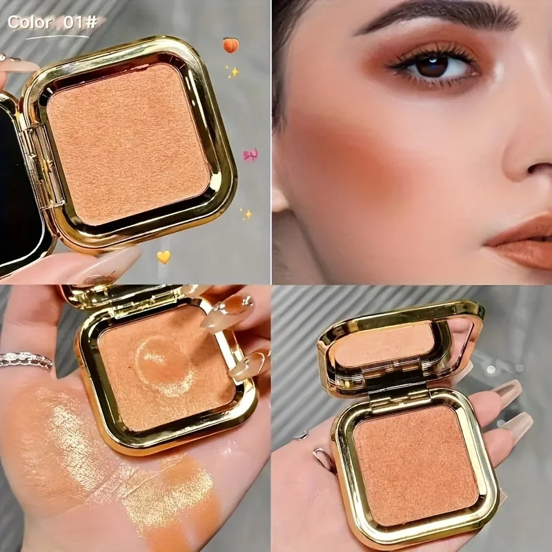 Fine Shimmer Mist-Like Three-Dimensional Blush Cream, Matte Pearlescent Natural Long-Lasting Color-Enhancing Contouring Potato Mud Blush for Girls