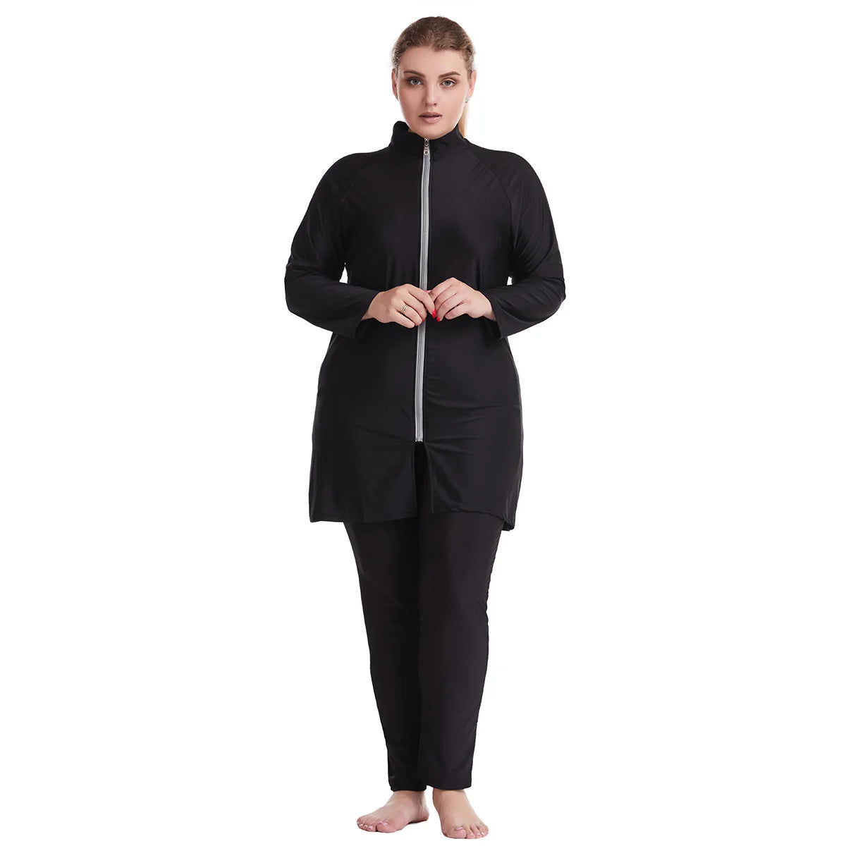 Elegant Islamic Women Swimsuits Long Sleeved Bodysuits+skirt+hat 3pcs Bathing Swimming Suit Muslim Sexy Girls Beachwear S-xxxl