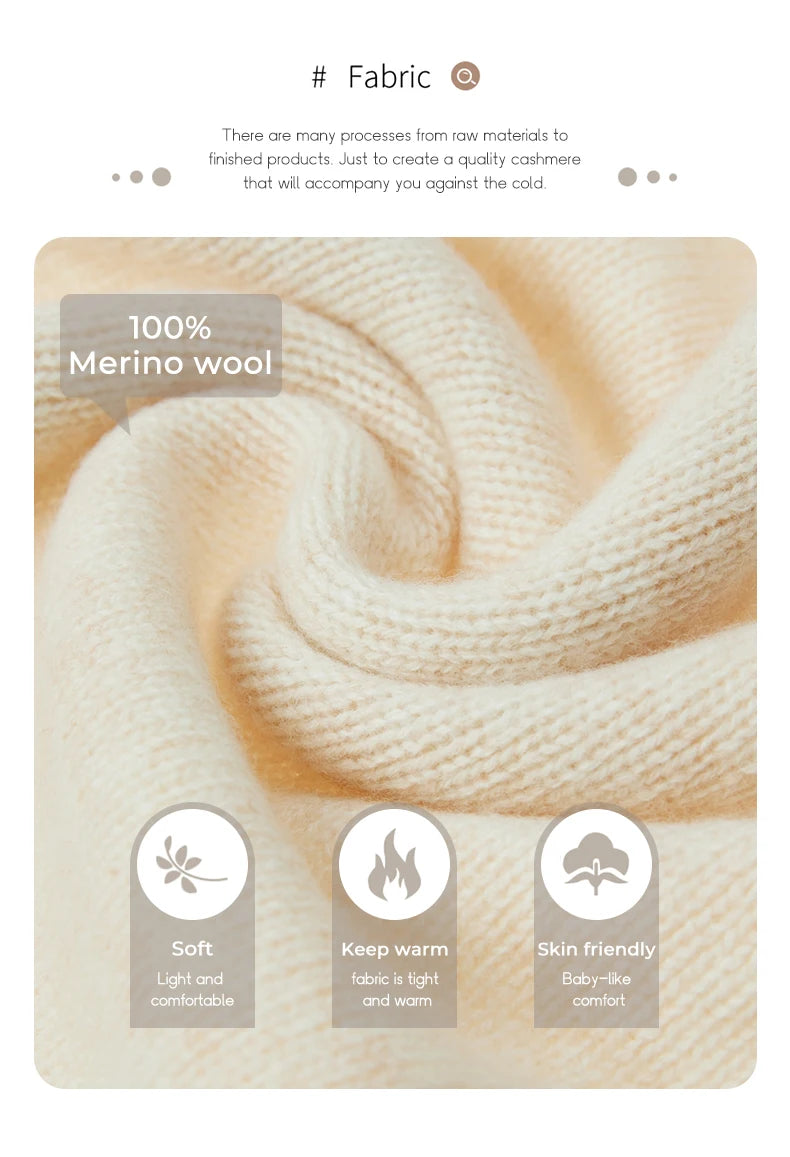 100% Pure Wool Sweater Suit Men's  Hooded Cardigan Wool Pants Thick Warm Knitwear Autumn Winter Smart Casual Trousers Hoodie