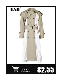 [EAM] Women Black Mesh Irregular Fish Spliced Big Size Blazer New Lapel Long Sleeve Jacket Fashion Spring Autumn 2026 CPG2902