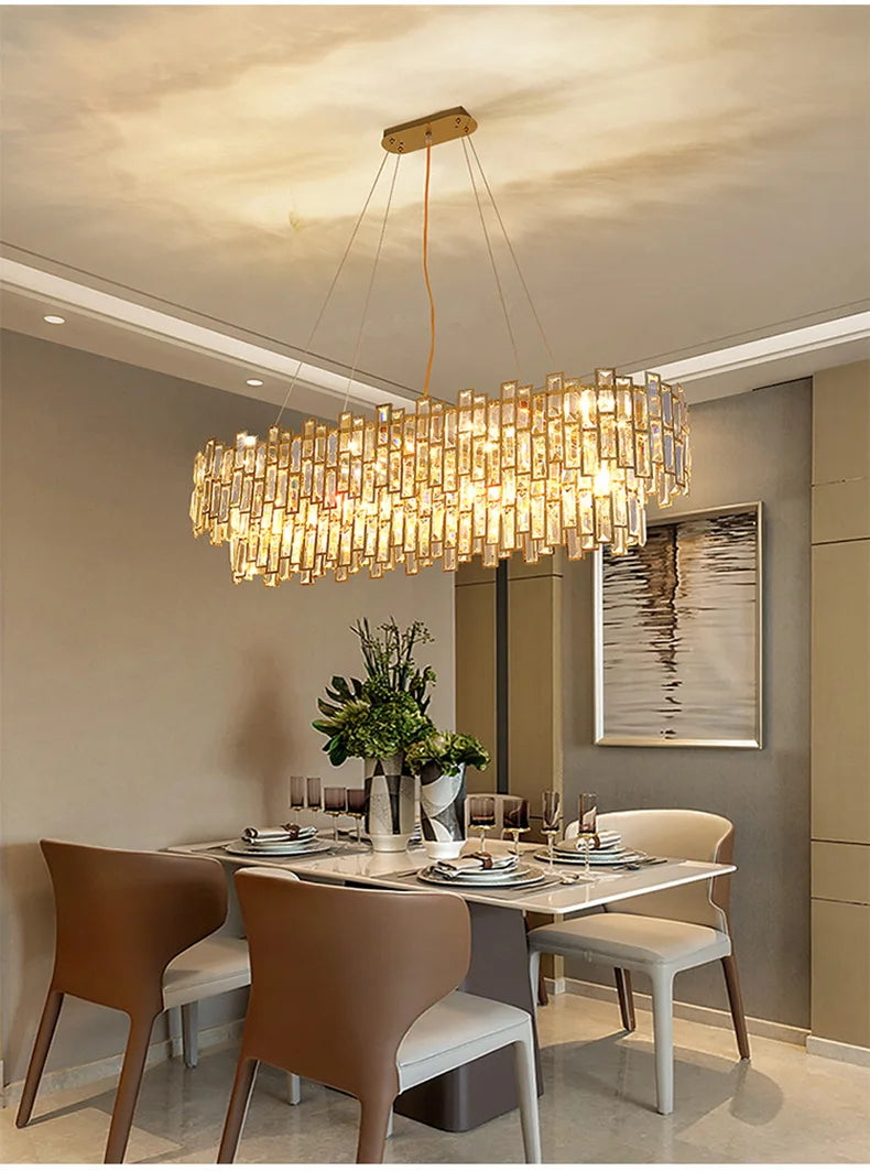 Luxury Crystal Chandelier Ceiling Light Fixture Dining Table Light Led Lighting Lamps Living Rooms Żyrandol Pendant Ceiling Lamp