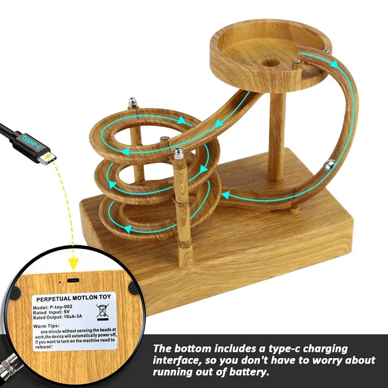 Perpetual Marble Machine Kinetic Art Motion Inertial Metal Automatic Creative Infinite Jumping Table Toy Home Decoration