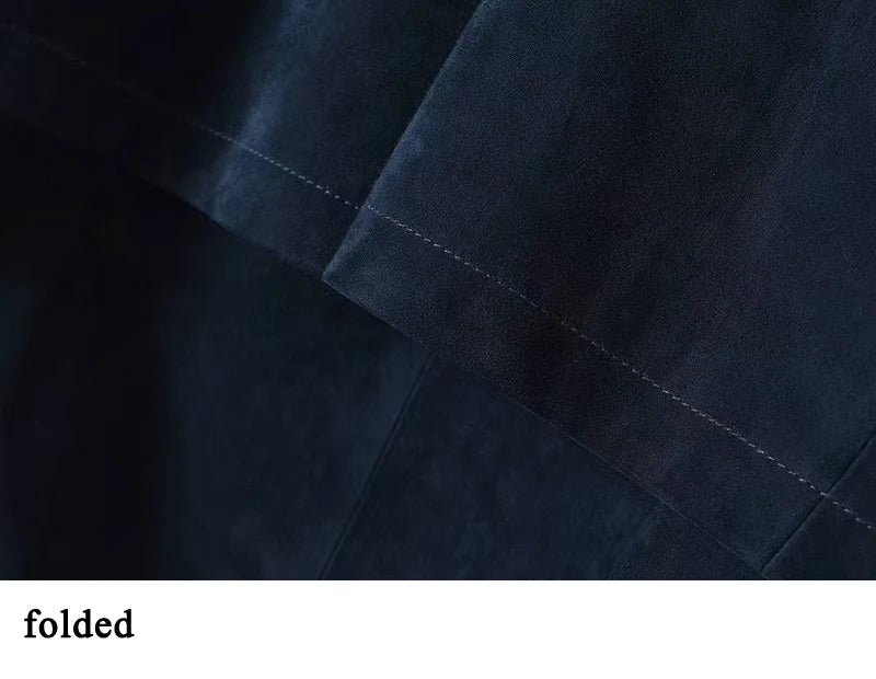 Kid Suede Leather Jacket for Women Branded New 2025 Old Money Double Breasted Short  Jacket Femme Big Lapel Epaulet Trench Coat