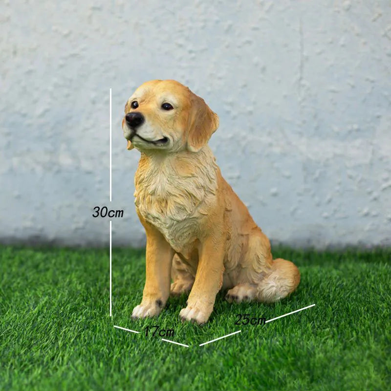Simulated Pet Puppy Model Resin Sculpture Ornaments Garden Courtyard Lawn Figurines Decoration Home Cute Dog Statue Accessories