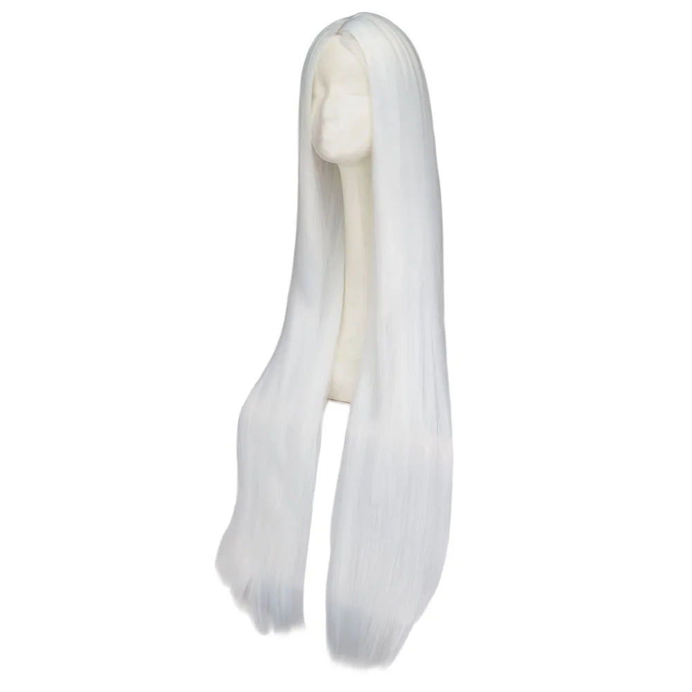 White Wig 100CM/40 Inches Synthetic Heat Resistant Fiber Long Halloween Costume Cosplay Carnival Straight Hair