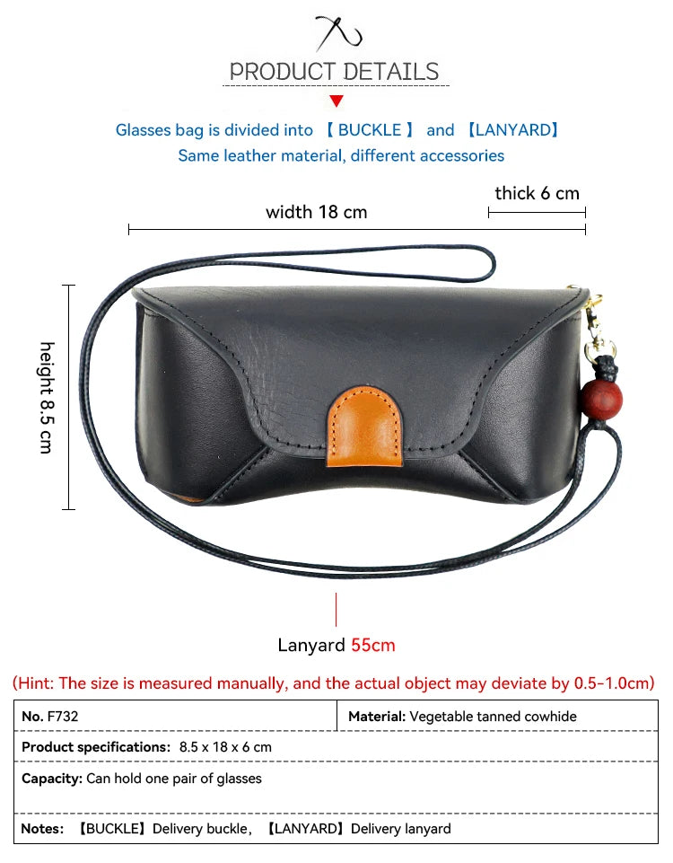 Genuine Leather Eye Glasses Bag for Eyeglass High Quality Handmade Causal Glasses Case Sunglasses Protector Pouch