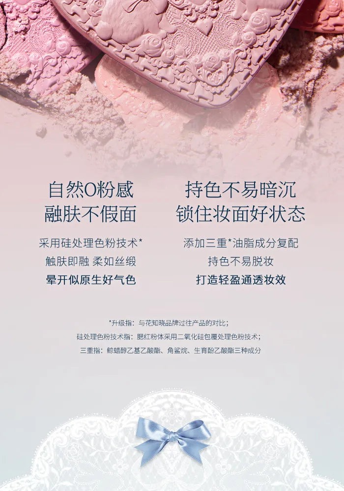 Flower Knows Bunny Garden Collection blush Lyophilized Silk Natural Look Facial Makeup Original Cosmetics