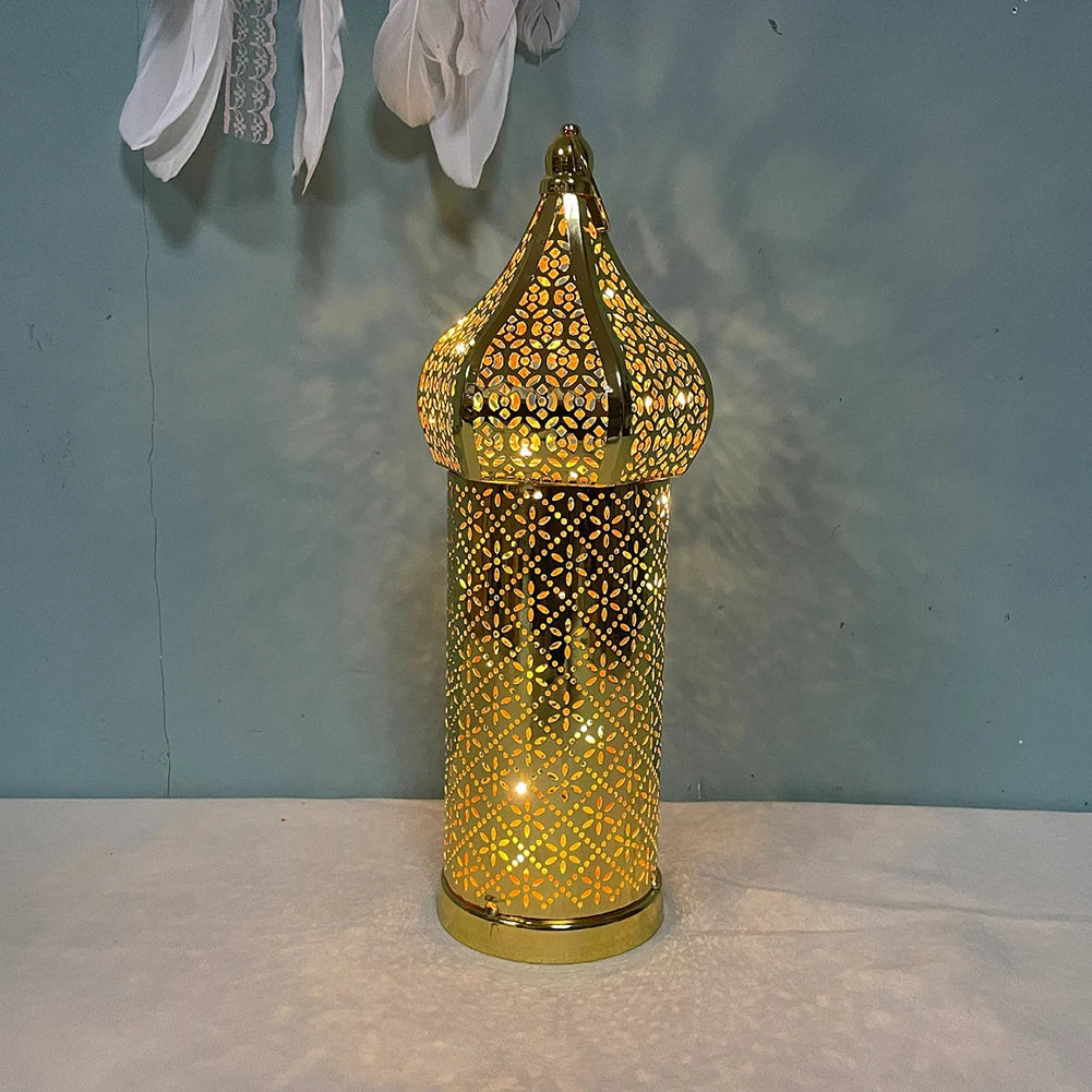 Home Décor Iron Ornaments Golden Hollow Light Ornaments Moroccan Ramadan Ron Lanter Table Decoration Widely Used Home Decoration