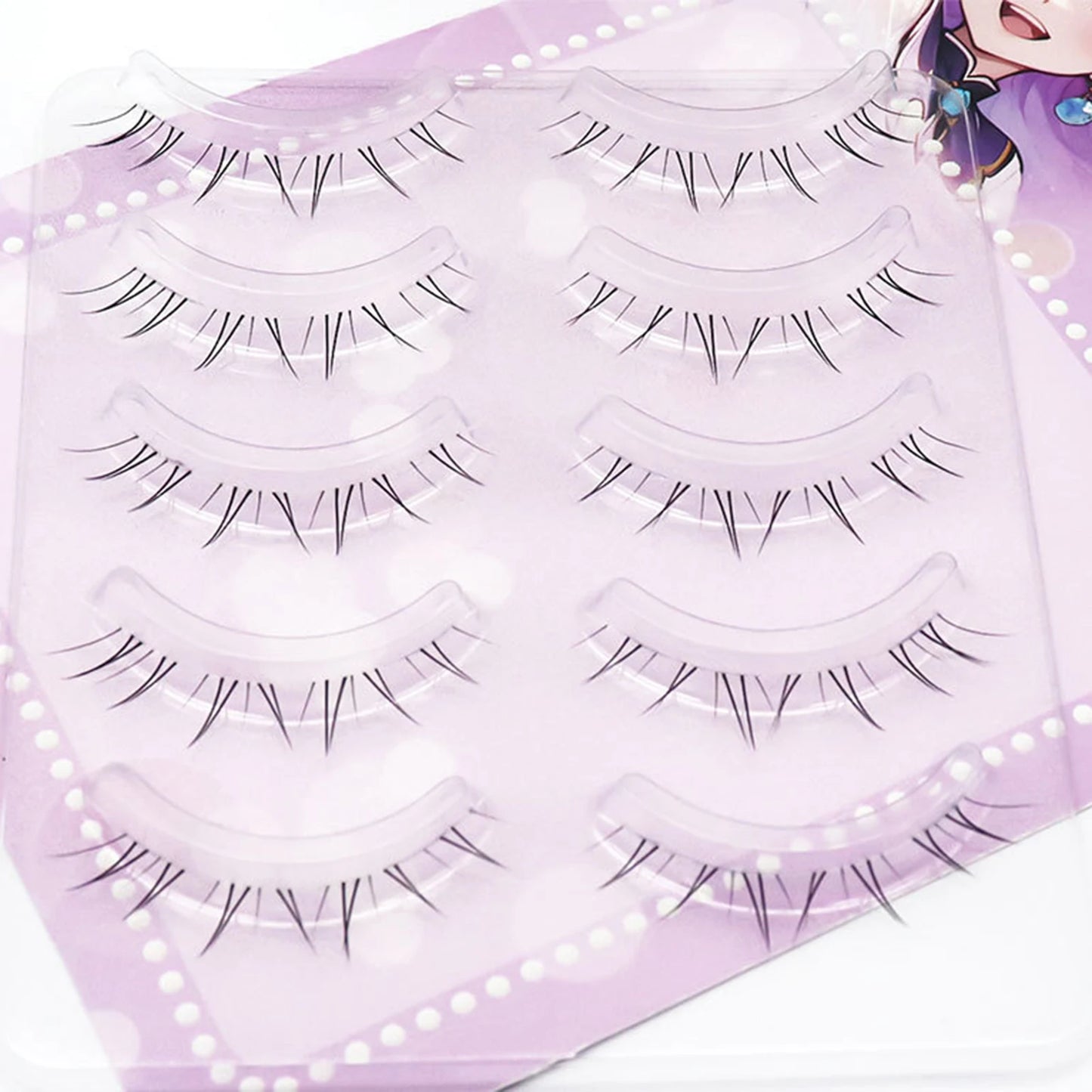 5 Pairs 4-8mm Antique Cartoon Lower False Eyelashes Wispy Cluster Natural Daily Eyelash Extensions For Beauty Eye Cosplay Makeup