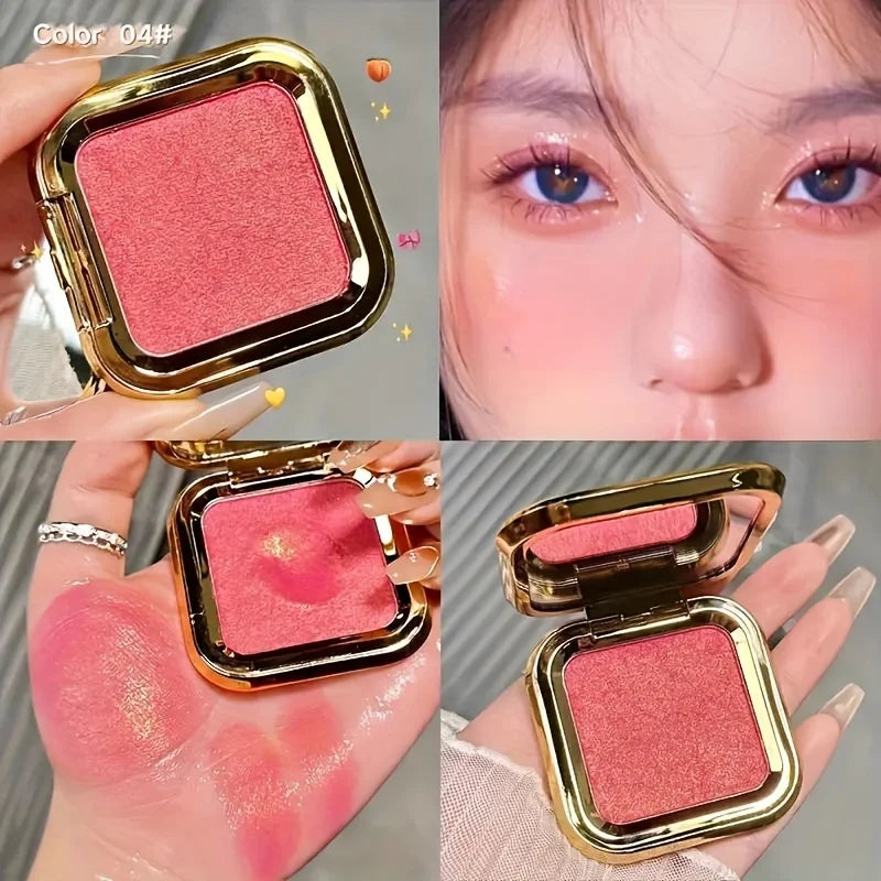 Fine Shimmer Mist-Like Three-Dimensional Blush Cream, Matte Pearlescent Natural Long-Lasting Color-Enhancing Contouring Potato Mud Blush for Girls