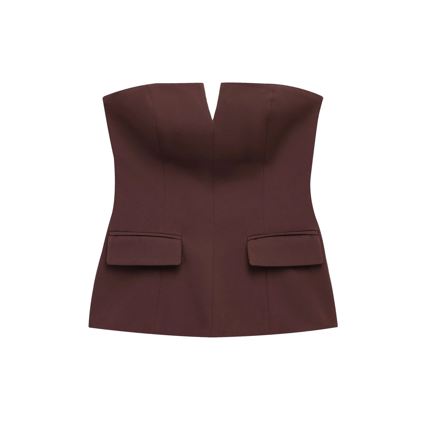 KONDALA-Women Elegant Chocolate Skirt Set Tube Top + Elastic Waist Satin Hip Skirt New 2025 Spring Summer Slim Mocha Mousse Set