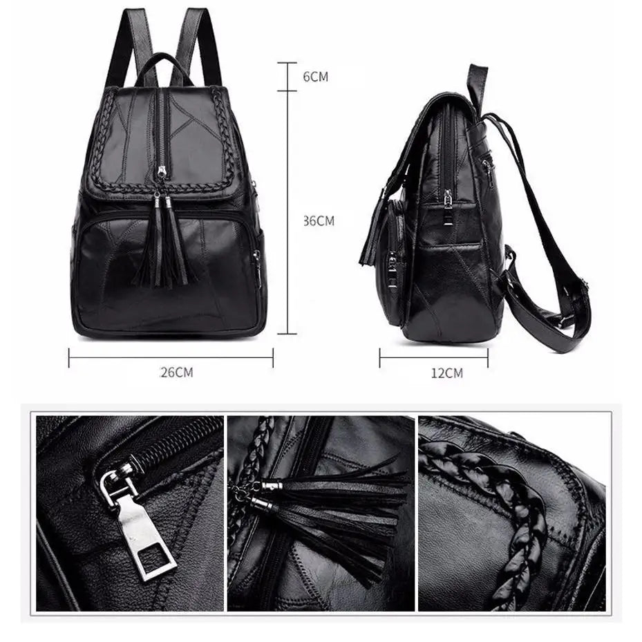 Women's Designer Backpack Casual Shoulder Bags For Women High Quality Leather Backpacks Female School Bags For Teenage Girls Sac