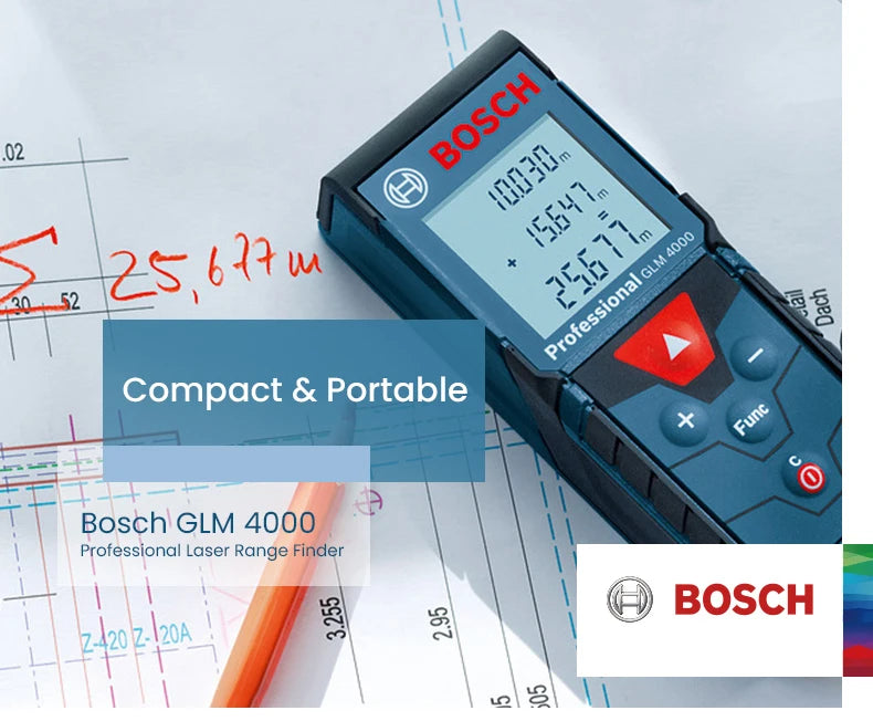 Bosch Laser Tape Measure Professional Distance Meter Optical Rangefinder Accurate 30-50m Surveying Equipment