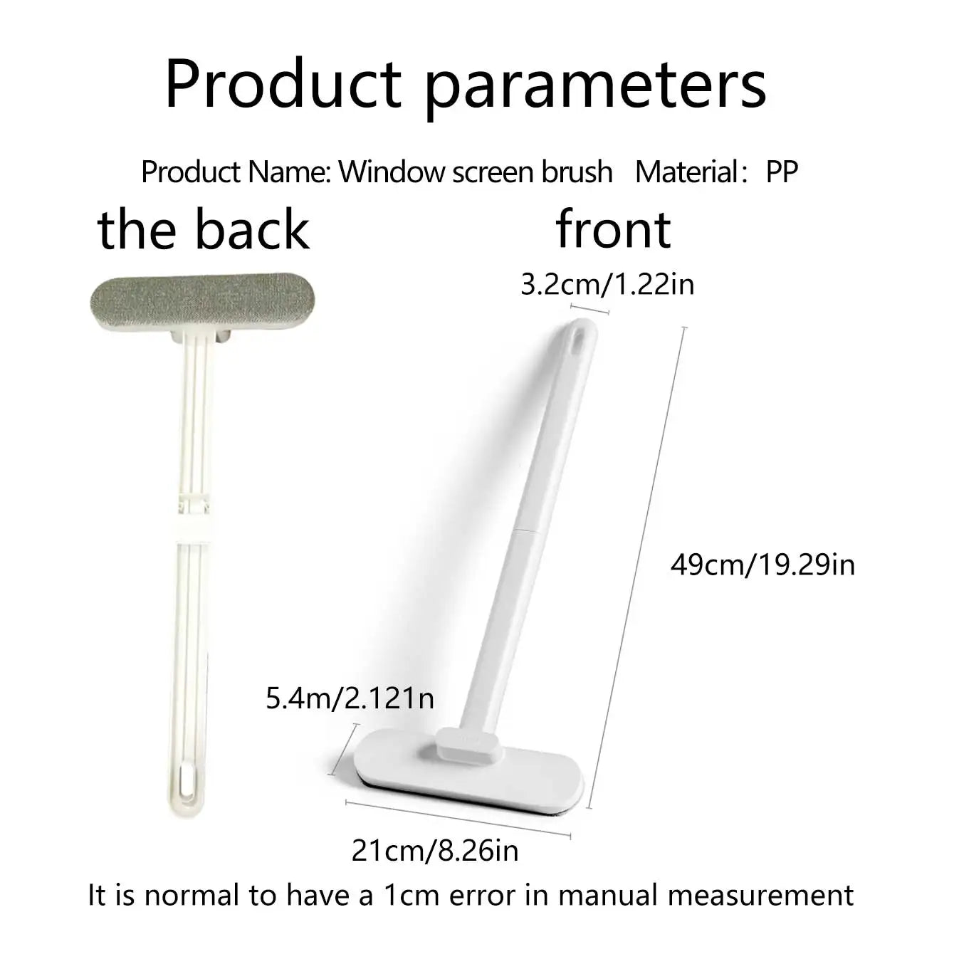 1 Multifunctional Long Handled Window Brush, Wet and Dry Dual-Use Cleaning Brush, Glass Brush, Sofa, Wall, Pet Hair, Carpet Clea